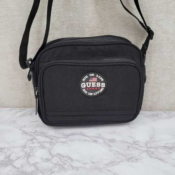 Guess 90's Vintage Black Crossbody Satchel Unisex - Picture 7 of 12